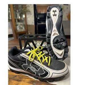 Under Armour Baseball Softball Cleats Black White Unisex Size‎ 8 Adult